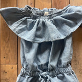 Off-the-Shoulder Denim Romper | JCrew