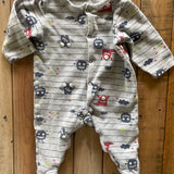 Monsters Button Up Pajama | 0-3 mo