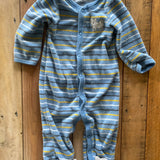 Little Wolf Stripe Button Up Pajama | 3-6 mo | Carter's