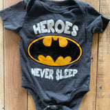 Batman "Heroes Never Sleep" Onesie | 3-6 mo