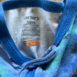 Blue Alligator Zip Up Pajama | 12-18 mo | Carter's