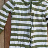 Green Stripe Zip Up Pajama | 12-18 mo | Old Navy