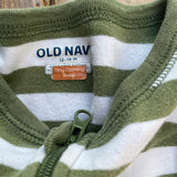 Green Stripe Zip Up Pajama | 12-18 mo | Old Navy