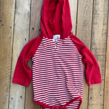 Red Stripe Hoodie Romper | 12-18 mo