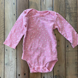 Pink Hearts Long Sleeve Onesie | 9-12 mo | Carter's