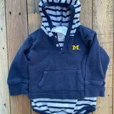 Michigan Blue Hoodie Romper | 9-12 mo