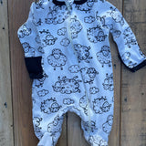 White Sheep Zip Up Pajama | newborn | Wonder Nation