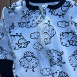 White Sheep Zip Up Pajama | newborn | Wonder Nation
