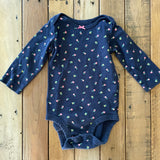Navy Flowers Onesie | 9-12 mo | Carter's