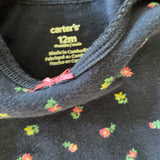 Navy Flowers Onesie | 9-12 mo | Carter's