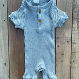 Grey Ribbed Knit Romper | newborn