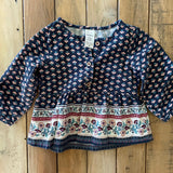Navy Flower Blouse | 9-12 mo | Carter's