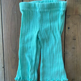 Aqua Ribbed Bell Bottoms | 0-3 mo | Garanimals