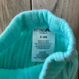 Aqua Ribbed Bell Bottoms | 0-3 mo | Garanimals