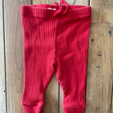 Red Ribbed Leggings | 0-3 mo | Starting Out