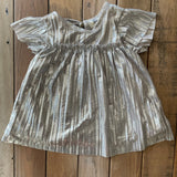 Metallic Silver Flutter Dress | 0-3 mo | Baby B'Gosh