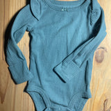 Blue Ruffle Shoulder Long Sleeve Onesie | Carter's