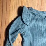 Blue Ruffle Shoulder Long Sleeve Onesie | Carter's