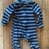 Blue Stripe Zip Up Pajama | newborn | Carter's