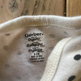 Organic White Polkadots Onesie | 0-3 mo | Gerber