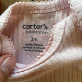 Pink Ribbed Onesie | 0-3 mo | Carter's