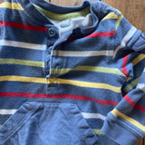 Blue Stripe Romper | 0-3 mo | First Impressions