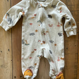 Wild Life Zip Up Pajama | 0-3 mo | Carter's
