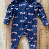 Love Zip Up Pajama | 0-3 mo | Old Navy