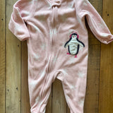 Pink Penguin Zip Up Pajama | 9-12 mo | Carter's