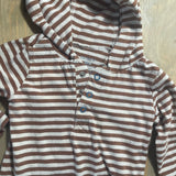 Brown Stripe Hoodie Onesie | 12-18 mo | Carter's