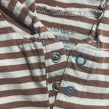 Brown Stripe Hoodie Onesie | 12-18 mo | Carter's