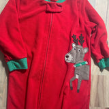 Red Reindeer Zip Up Pajama | 12-18 mo | Carter's