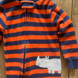 Rhinoceros Zip Up Pajama| 9-12 mo | Carter's