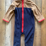 Blue & Tan Fleece Romper | 9-12 mo | Carter's