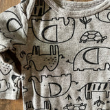 Grey Wild Animals Long Sleeve Onesie | Carters