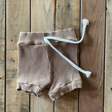 Ribbed Sad Beige Mom Shorts