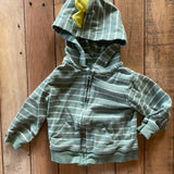 Green Stripe Hoodie Jacket | 9-12 mo | Carter's