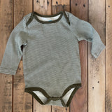 Green Striped Long Sleeve Onesie | Bon Bebe