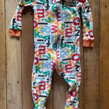 Letters Print Zip Up Pajama | 9-12 mo | The Children's Place