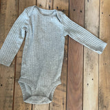 Grey Ribbed Long Sleeve Onesie | Carter's