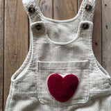 Corduroy Heart Overalls | Mini Ollie