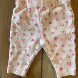 Pink Hearts Leggings | 0-3 mo | Bon Bébé