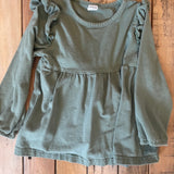 Ruffle Shoulder Green Dress | Shein