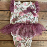 Purple Flowers Tutu Onesie | Tahari Baby