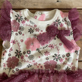 Purple Flowers Tutu Onesie | Tahari Baby