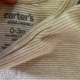 Beige Stripes Short Sleeve Onesie | 0-3 mo | Carter's