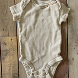 Beige Stripes Short Sleeve Onesie | 0-3 mo | Carter's