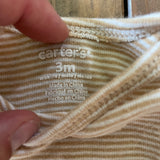 Beige Stripes Short Sleeve Onesie | 0-3 mo | Carter's
