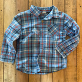 Blue Checkered Long Sleeve Shirt | 18-24 mo | Mick Mack