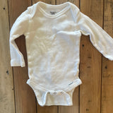 White Long Sleeve Onesie | 3-6 mo | Gerber